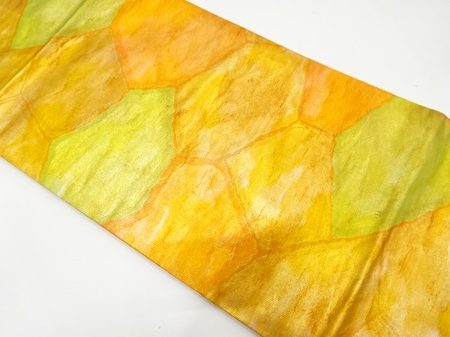 JAPANESE KIMONO / HIKIFOIL / WOVEN / A STONE PATTERN / NAGOYA OBI